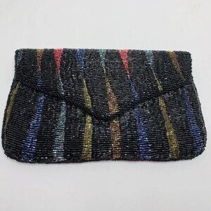 Vintage Beaded Hand Bag Shoulder Strap Multicolored